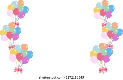 Frame illustration of a bunch of balloons
