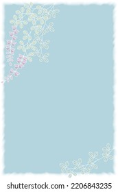It is a frame illustration of bushclovers expressed in light colors.