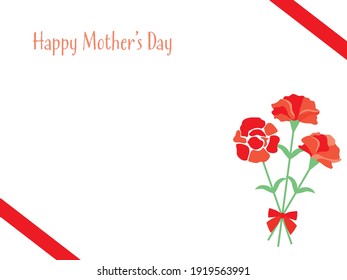 Frame illustration of carnation of the Mother's Day