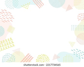 Frame illustration of colorful hand drawn style abstract pattern icons