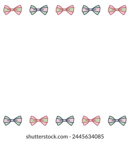 Frame illustration with colorful ribbons in pink, blue, and light blue