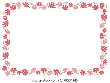 frame illustration of cosmos flower