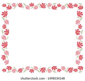 Frame Illustration Cosmos Flower Stock Vector (Royalty Free) 1498534148 ...