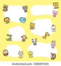 Frame illustration of cute animals.