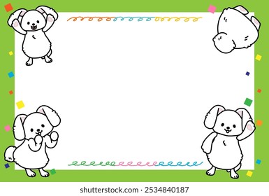 A frame illustration of a cute rabbit.