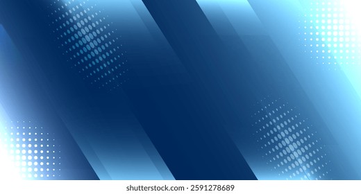 Frame illustration of diagonal stripes with gradient dots in light blue.eps10