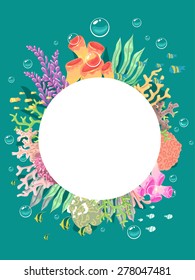 Ilustración de cuadro con corales organizados en un círculo