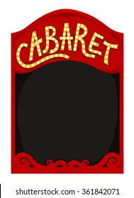Frame Illustration Featuring a Red Box with the Word Cabaret Written Above It svg