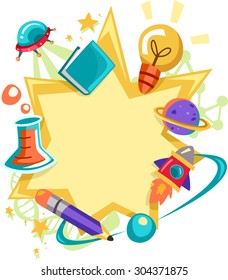 Frame Illustration Featuring Science Related Items