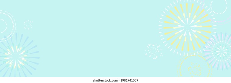 Frame illustration of fireworks in pale color