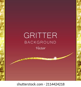Frame illustration with golden glitter (background, vector)