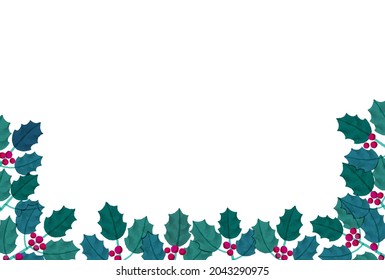 It is a frame illustration of holly.Easy-to-use vector material.