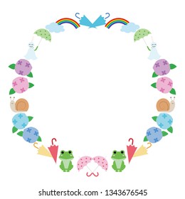 frame illustration of the image of the rainy season.