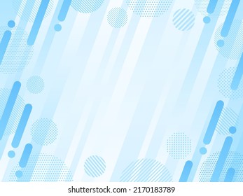 Frame illustration of light blue diagonal stripes and circles with dot and stripe pattern - Shutterstock ID 2170183789