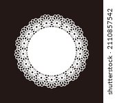 It is a frame illustration (monochrome) of white lace.Vector data that is easy to edit.