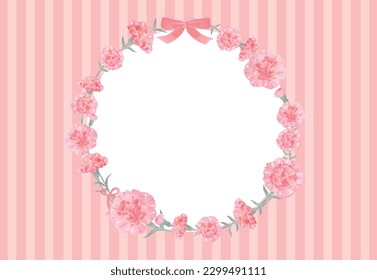 Frame illustration of pink carnation of the Mother's Day.