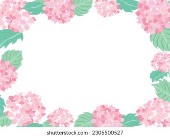 Ilustración del cuadro de la horangea rosa de junio