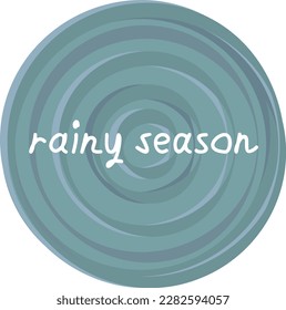Frame illustration of a puddle with the text of the rainy season