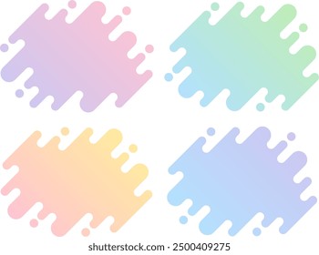 Frame illustration set of diagonal wavy lines rising to the right in colorful gradient colors