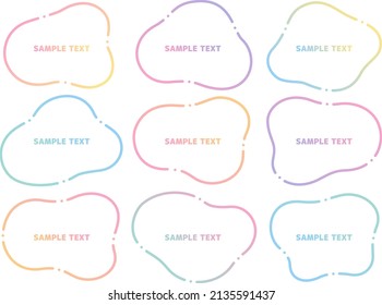 Frame illustration set with wavy colorful gradient line