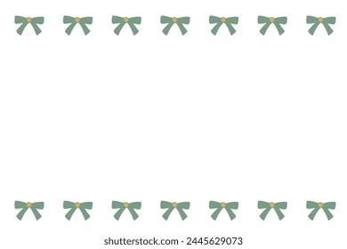 Frame illustration of simple green and yellow ribbons in a row