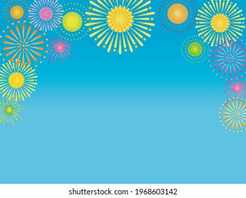 Frame Illustration Of The Summer Fireworks