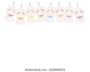 Ilustração quadro de terteru-bozu na estação chuvosa