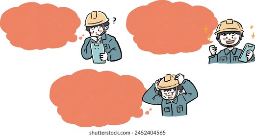 frame illustration, text box, text space, frame, construction, instructions, work, site, worker, helmet, person, man, workwear, construction, workwear, architecture, vector, illustration, inspection, 