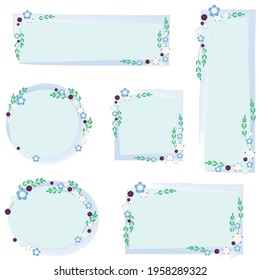 frame illustration using four types of nemophila flowers.