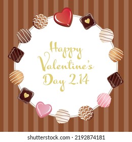 Frame illustration of the Valentine chocolate.