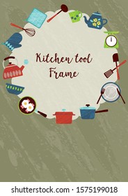 Frame illustration of various kitchen tools