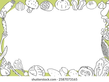 Frame illustration of various vegetables