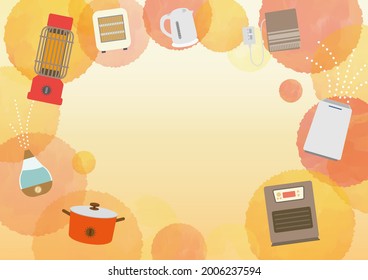 Frame Illustration Of Winter Home Appliances Special Feature