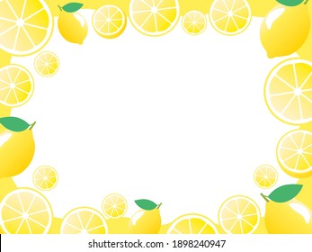 Frame illustration of the yellow lemon