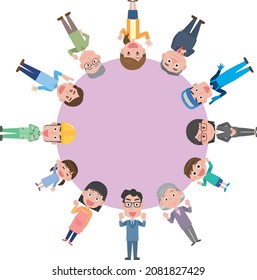 Ilustraciones de cuadros de personas de diversas profesiones
