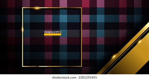 frame image and lines gold color, plaid background, fabric, textile design, luxury design, abstract royal banner template, boutique backdrop mockup for website, stage, card
