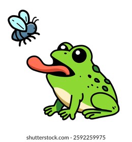 Frame images catch flies, frog icons, frog logos, vector design illustrations with white backgrounds.