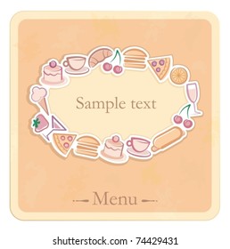 Frame with images of food and drinks