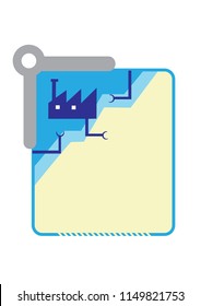 Un marco con elementos industriales. Clipart editable.