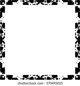 Frame of ink splashes and stains. Abstract background. Vector.