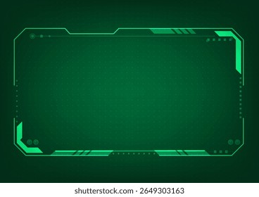 Frame interface communication online technology on dot background.