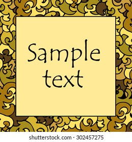 Frame, invitation or placard with ethnic ornament. Vector illustration