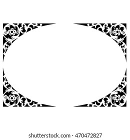 Frame isolated black vector.