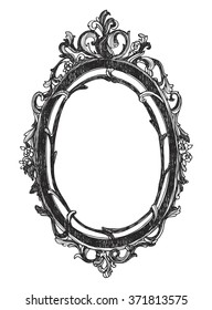 Frame isolated on white background. Vintage hand drawn vector illustration.