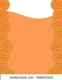 A frame with juice and oranges. Vector.	