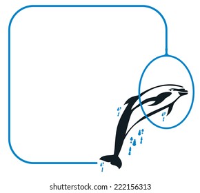 Frame with jumping  dolphin