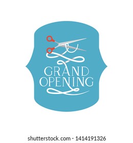 frame with label grand opening isolated icon