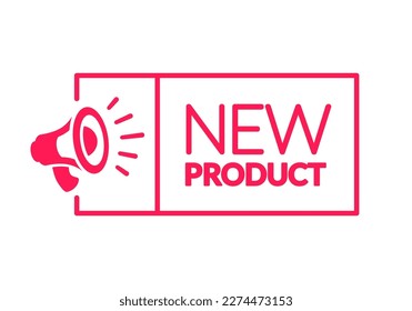 Frame Label With Megaphone And Text New Product