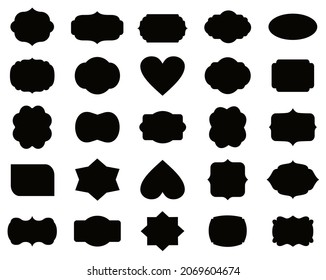 frame label vintage shape vector illustration in black and white color. easy to edit and change color. EPS