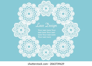 Frame with lace doilies. Design template. Vector illustration.